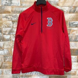 Boston Red Sox Nike Red Dri-FIT Pullover.  1/4 Zip.  Size:M.  Good Condition.